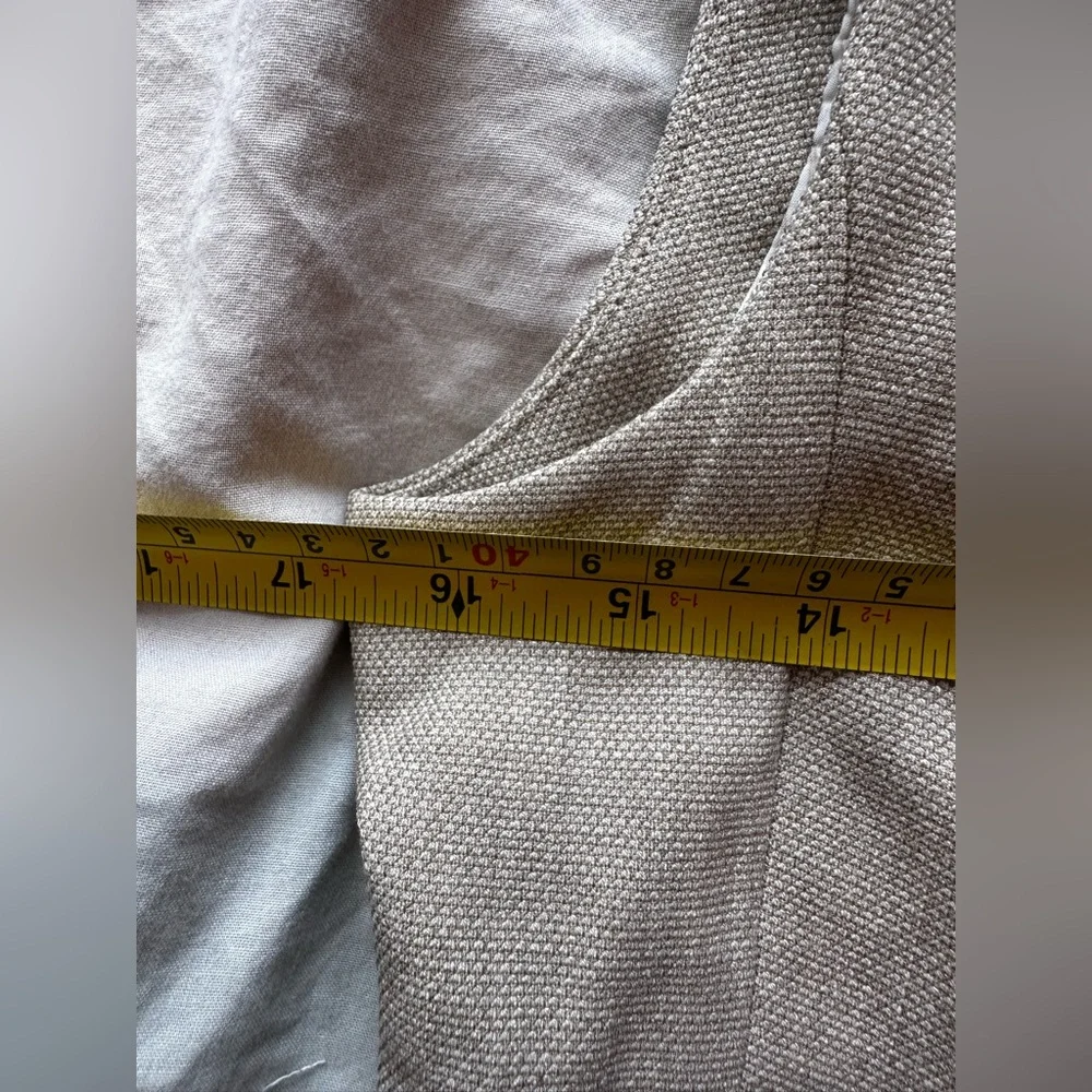 Maison d’Amélie Paris Tailored Vest Beige Linen Blend Peplum Waistcoat Elegant - Picture 4 of 7